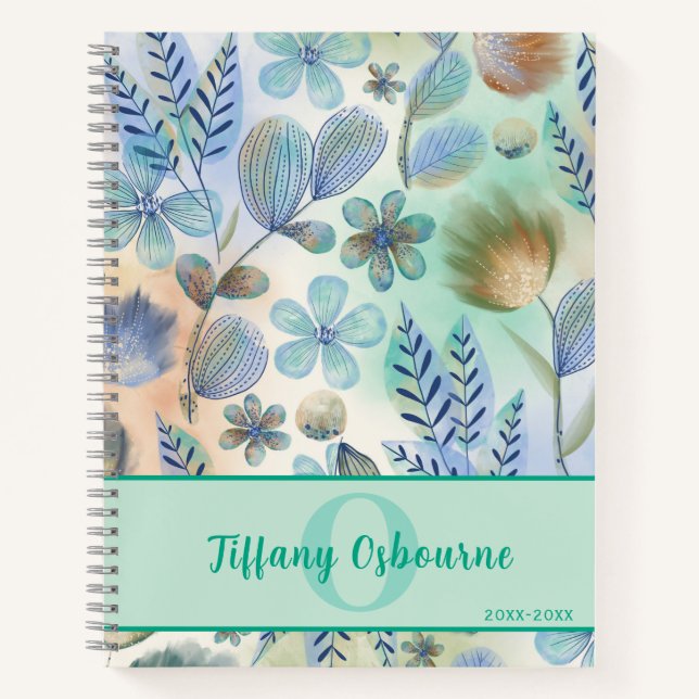 Whimsical Watercolor Florals Notizbuch (Vorderseite)