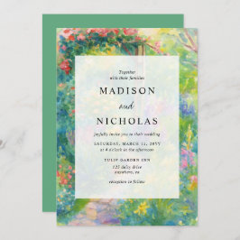 Whimsical Watercolor Garden Themed Wedding Einladung