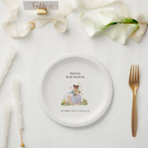 Whimsical Watercolor-Garten-Baby-Shower-Papierplat
