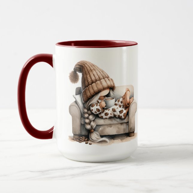 Whimsical Watercolor Gnome Tasse (Links)