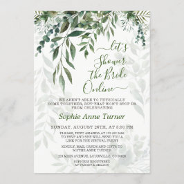 Whimsical Watercolor Greenery Online Brautparty Einladung