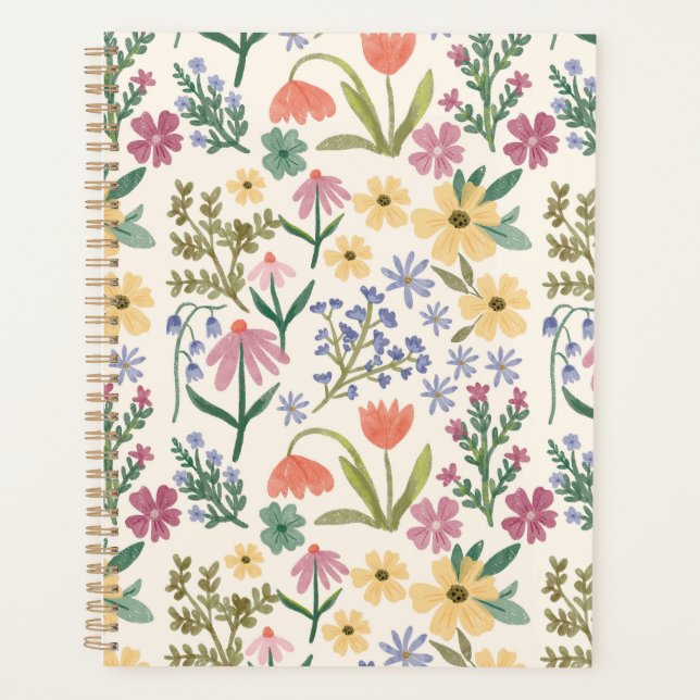 Whimsical Watercolor Handgezeichnet Botanisches Mu Planer (Vorderseite)