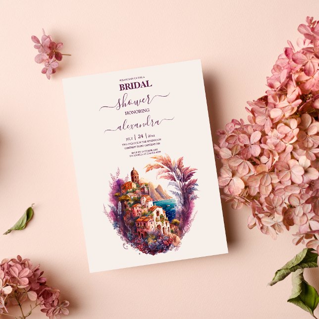 Whimsical Watercolor Italienische Destination Brid Einladung (Von Creator hochgeladen)