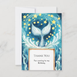 Whimsical Watercolor Meerjungfrau Geburtstag Dankeskarte