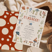 Whimsical Watercolor Mushroom Baby Dusche