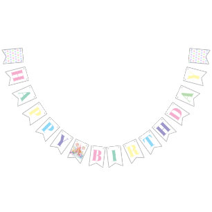 Whimsical Watercolor Pastel Candyland Geburtstag Wimpelkette