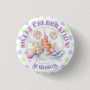 Whimsical Watercolor Pastell Candyland Geburtstag Button