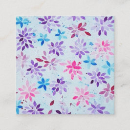 ​Whimsical Watercolor Purple & Pink Floral Begleitkarte