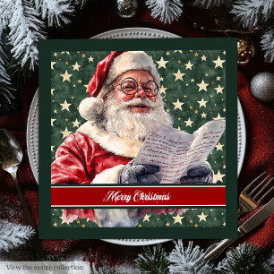 Whimsical Watercolor Santa Claus Gift Napkins Serviette