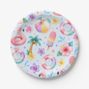 Whimsical Watercolor Splish Splash Geburtstag Pappteller