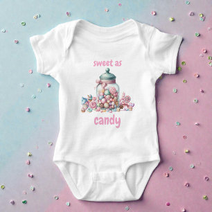 Whimsical Watercolor Süßigkeiten Baby Strampler