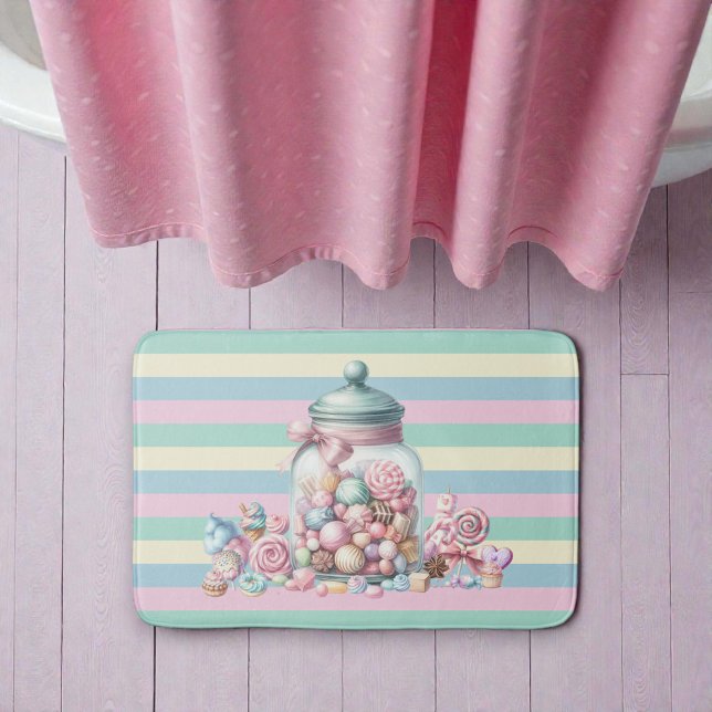 Whimsical Watercolor Sweet Candy Badematte (Von Creator hochgeladen)