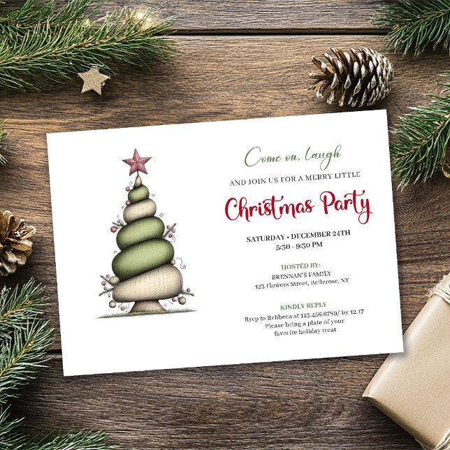 Whimsical watercolor tree Christmas party invite Einladung (Whimsical watercolor tree Christmas party invite

)