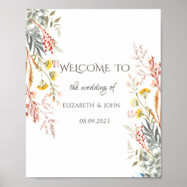 Whimsical Watercolor-Wildblume getrocknet Poster