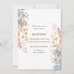 Whimsical Watercolor Wildblume Getrockneter Empfan Einladung