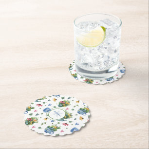 Whimsical Watercolor Wildblumen Tee Party Untersetzer