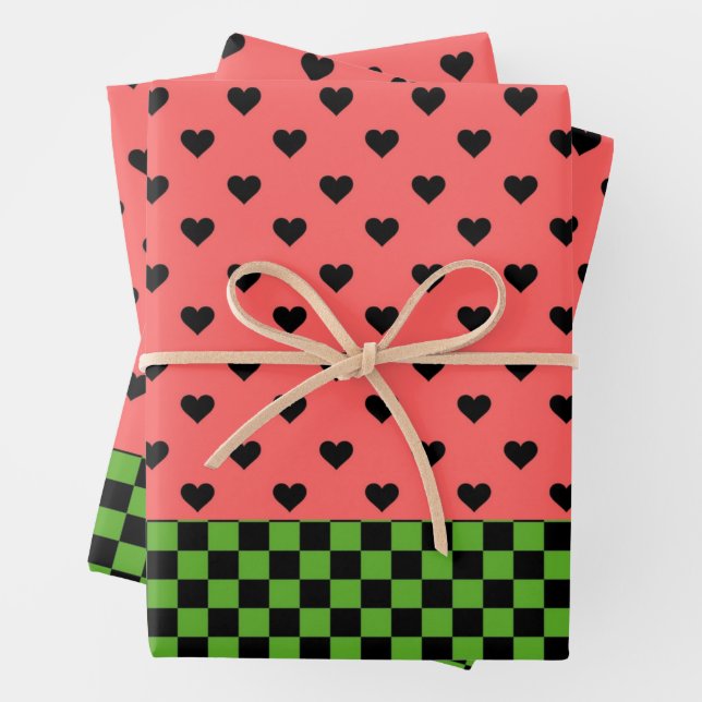 Whimsical Watermelon Colors Gemustert Geschenkpapier Set (Beispiel)