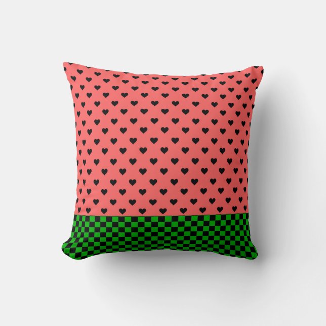 Whimsical Watermelon Colors Gemustert Kissen (Vorderseite)