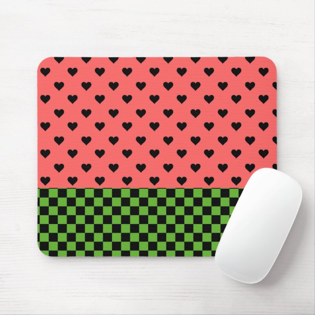 Whimsical Watermelon Colors Gemustert Mousepad (Mit Mouse)
