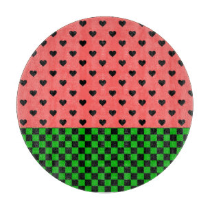 Whimsical Watermelon Colors Gemustert Schneidebrett