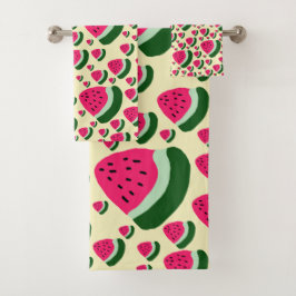 Whimsical Watermelons Cute Summer Fruit Pattern  Badhandtuch Set