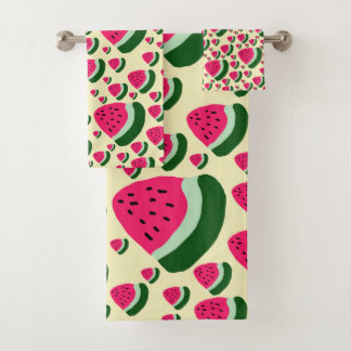 Whimsical Watermelons Cute Summer Fruit Pattern Badhandtuch Set