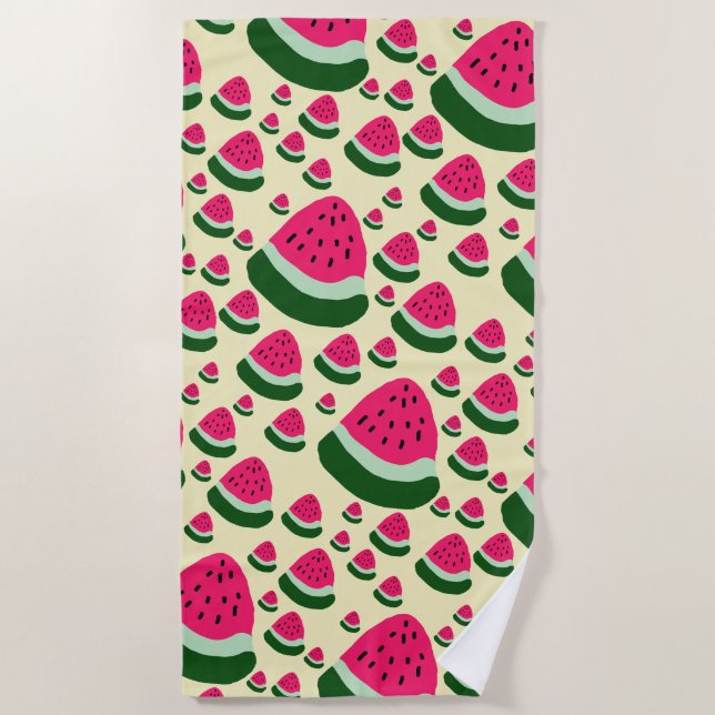 Whimsical Watermelons Cute Summer Fruit Pattern  Strandtuch (Vorderseite)