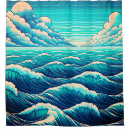 "Whimsical Waves: Ocean Harmony" Duschvorhang