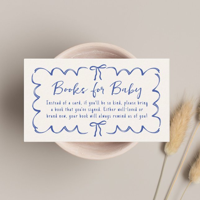 Whimsical Wavy Frame Books für Baby Boy Dusche Begleitkarte (Von Creator hochgeladen)