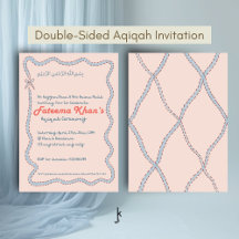 Whimsical wavy of Blush Pink and Soft Blue Aqiqah