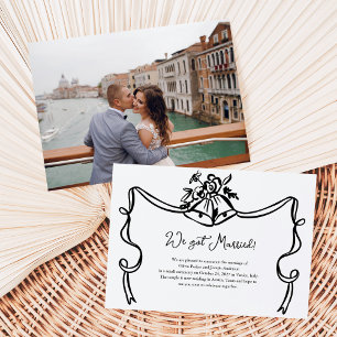 Whimsical Wedding Bells Foto Hochzeitsankündigung Einladung