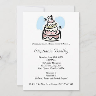Whimsical Wedding Cake Bridal Dusche Einladung