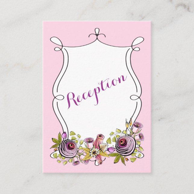 Whimsical Wedding Card | Aquarell Florals Begleitkarte (Vorderseite)
