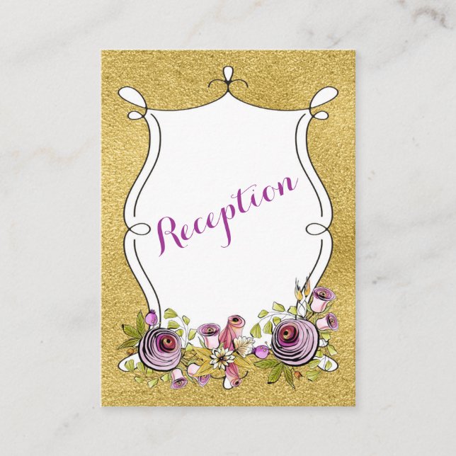 Whimsical Wedding Card | IMITATE Gold Foil Begleitkarte (Vorderseite)