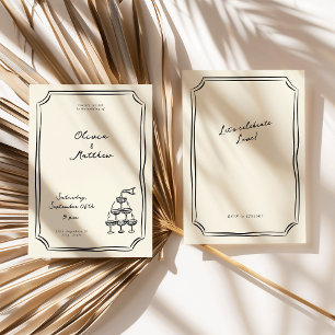Whimsical Wedding Champagner-Turm Einladung