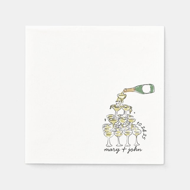 Whimsical Wedding Cocktail Napkins Serviette (Vorderseite)