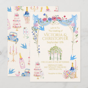 Whimsical Wedding Französischer Floral Gazebo Einladung