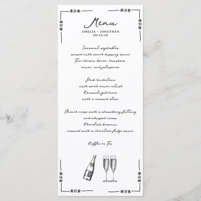Whimsical Wedding Menu Menükarte (Vorderseite)