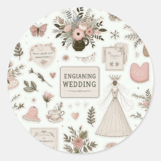 Whimsical Wedding Sticker Collection: Celebrate wi