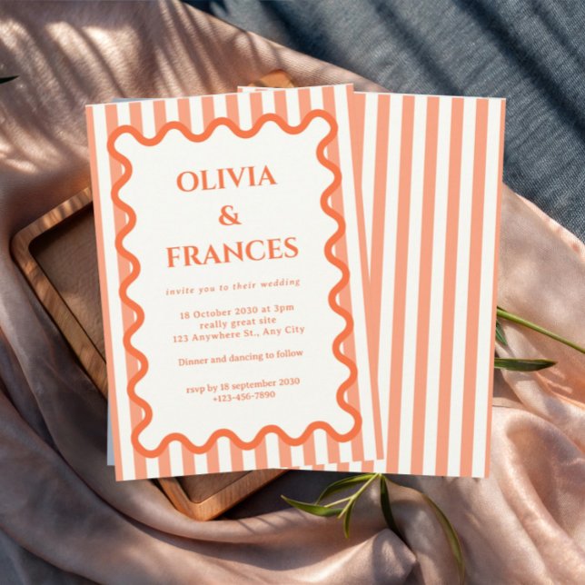 Whimsical Wedding Suite, Wavy Einladung (Von Creator hochgeladen)