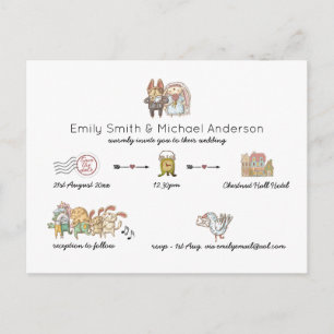 Whimsical Wedding Timeline Doodle Art Einladungen