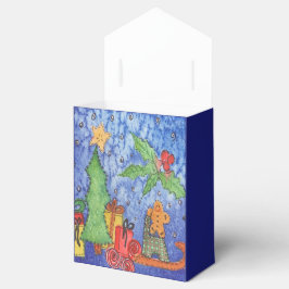 Whimsical Weihnachten Cheer Aquarellmalerei Geschenkschachtel