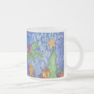 Whimsical Weihnachten Cheer Aquarellmalerei Mattglastasse