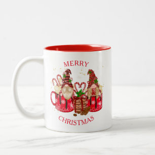 Whimsical Weihnachten Gnomes Hot Chocolate Cookies Zweifarbige Tasse
