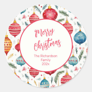 Whimsical Weihnachten Vintage Ornamente Aufkleber