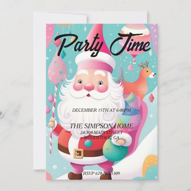 Whimsical Weihnachts-Party Einladung (Vorderseite)