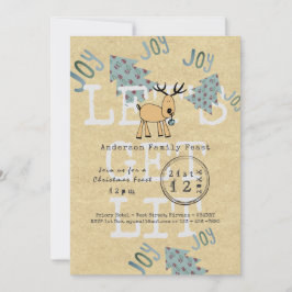 Whimsical Weihnachts-Party Lasse LIT Rustikal Einladung