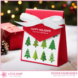 Whimsical Weihnachtsbäume Anpassbar Geschenkschachtel