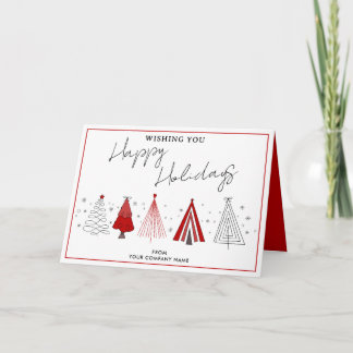 Whimsical Weihnachtsbäume Geschäft Logo Unternehme Feiertagskarte