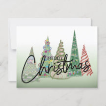 Whimsical Weihnachtsbaumen Urlaub PostCard